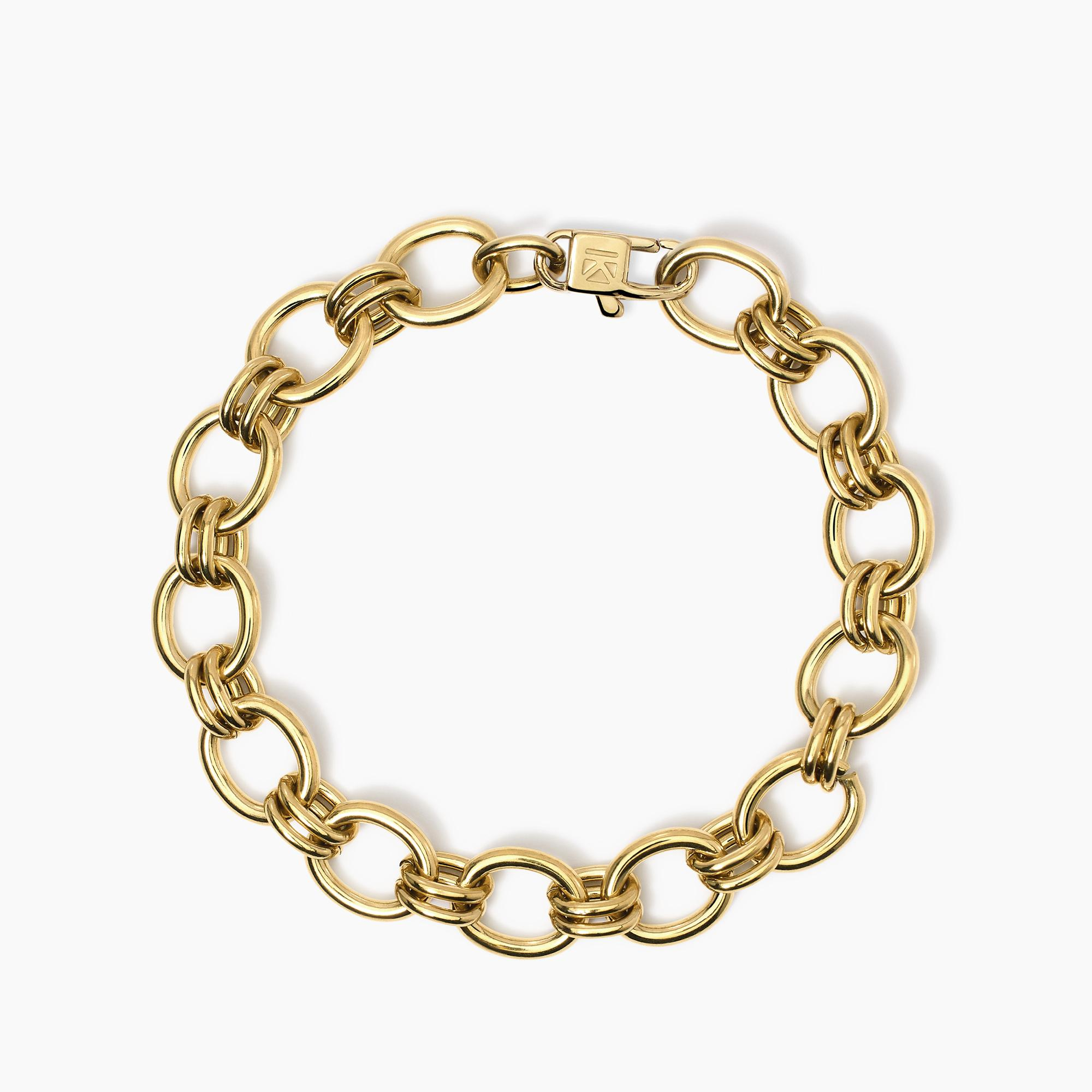 Bracciale Donna Kidult a Catene Maglie Larghe in Acciaio Dorato