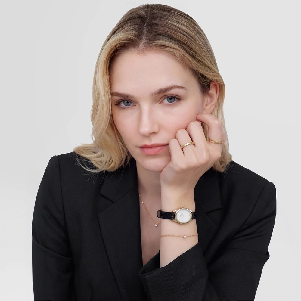 Orologio Donna Daniel Wellington Ophelia Mini al Quarzo con Quadrante Bianco 22 mm Cinturino in Pelle Nero