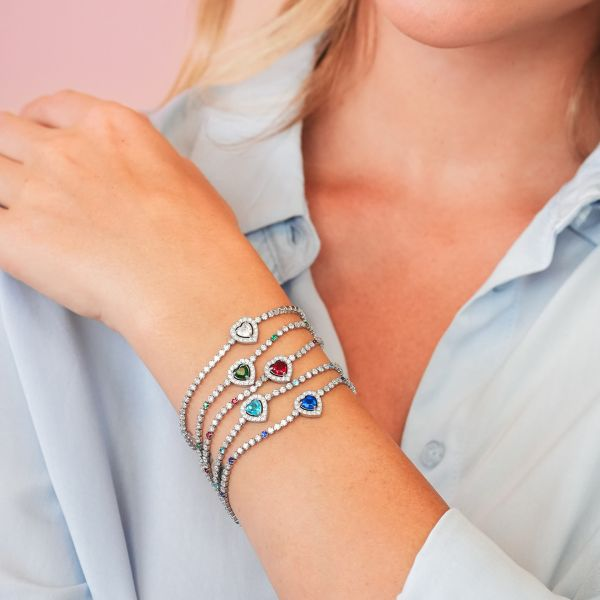 Bracciale Boccadamo con Cuore di Strass e Zircone 