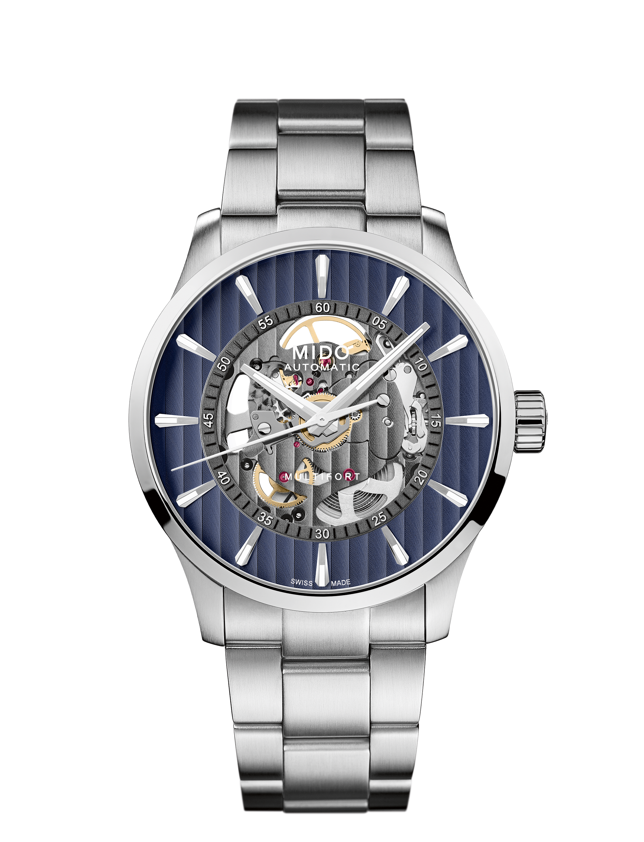 Orologio Uomo Mido Multifort Skeleton Vertigo Automatico con Quadrante Blu 42 mm 