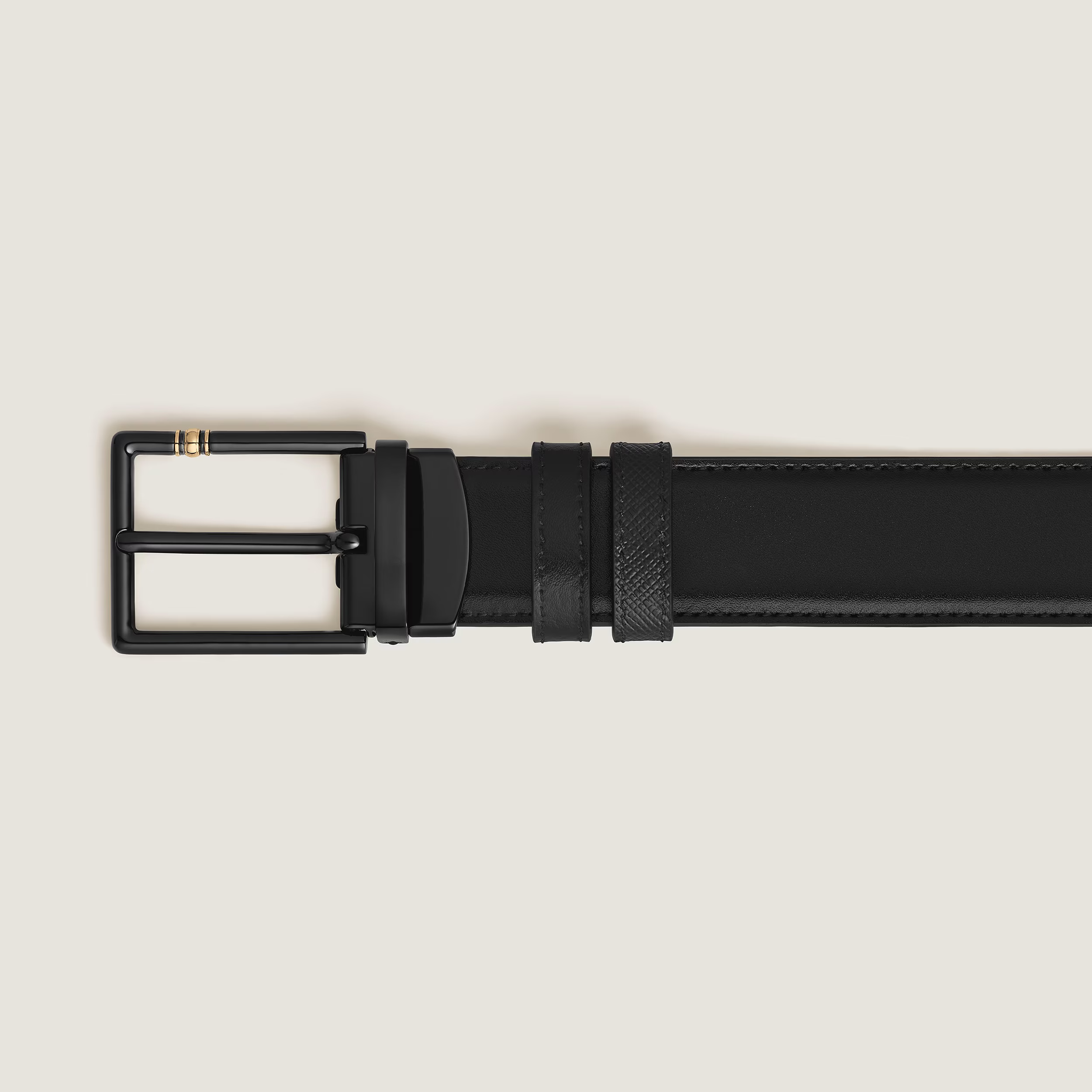 Cintura Reversibile Montblanc 30 mm in Pelle Nera con Fibbia Rettangolare Meisterstück