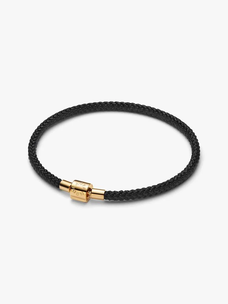 Bracciale Pandora in Corda Nera con Chiusura a Barile