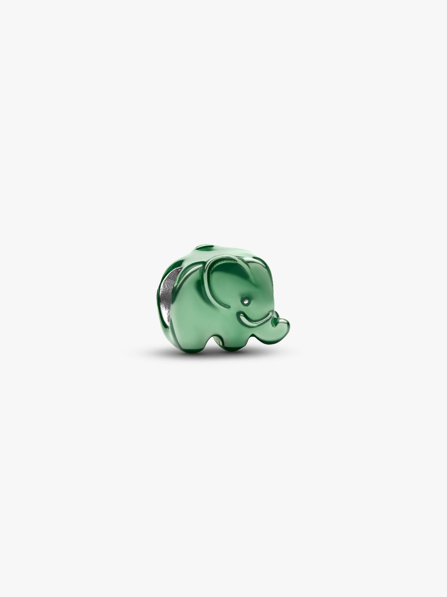 Mini Charm Pandora Elefante Effetto Metallico Verde in Argento Sterling 925