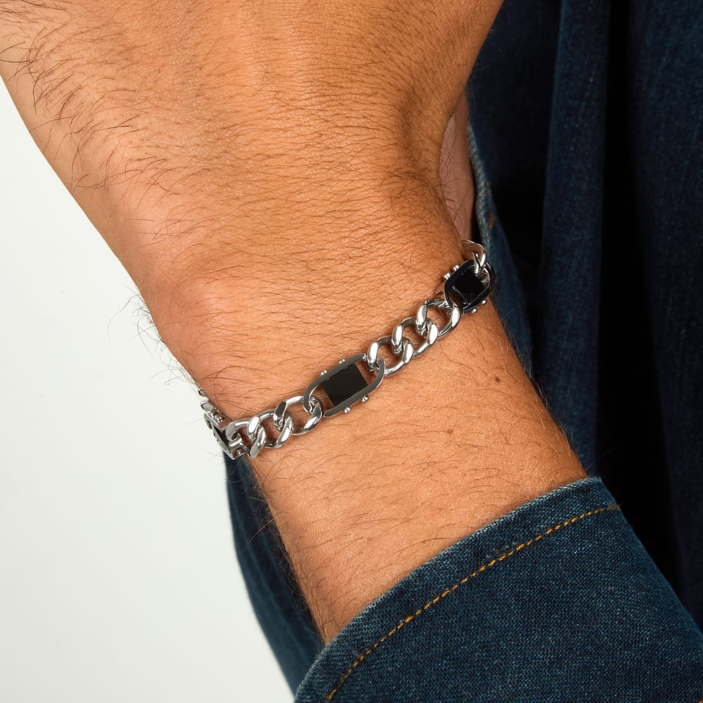 Bracciale Uomo Sector Ceramic con Dettagli Neri in Acciaio 
