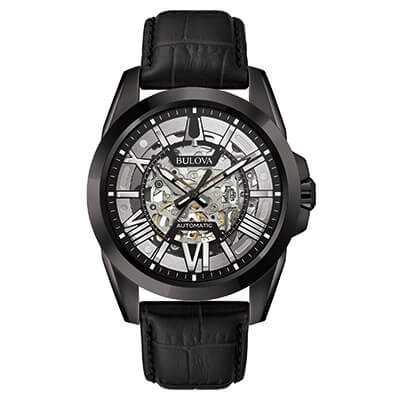 Orologio Uomo Bulova Sutton Skeleton Automatico con Quadrante Nero 43 mm 