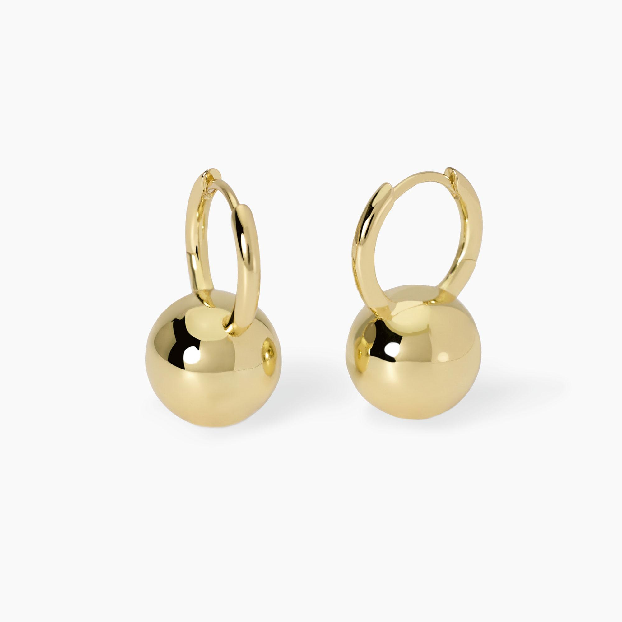 Orecchini Donna Mabina Boule Placcati Oro a Cerchio con Sfera 