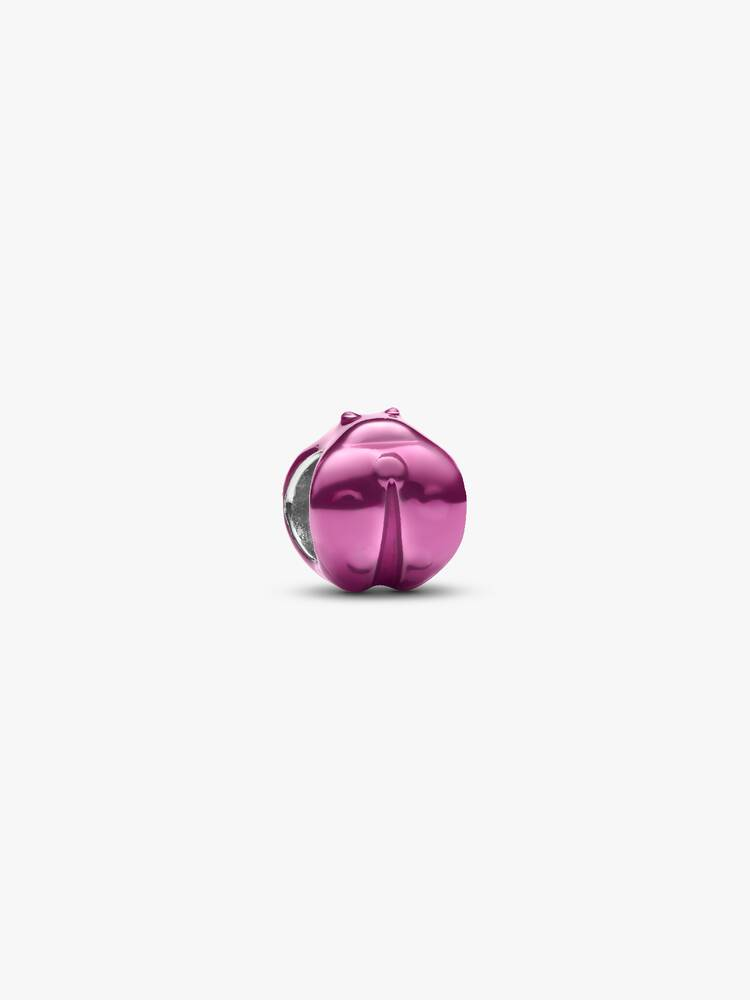 Mini Charm Pandora Coccinella Effetto Metallico Rosa in Argento Sterling 925