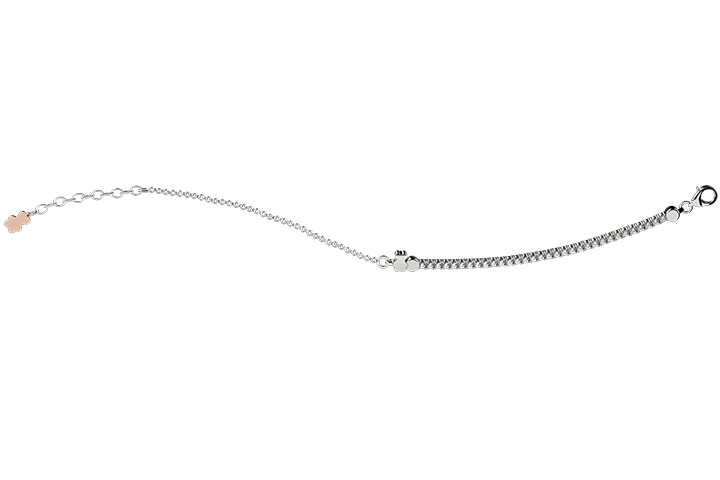 Bracciale Bimbo Nanan Tennis e Catena con Zirconi Bianchi 
