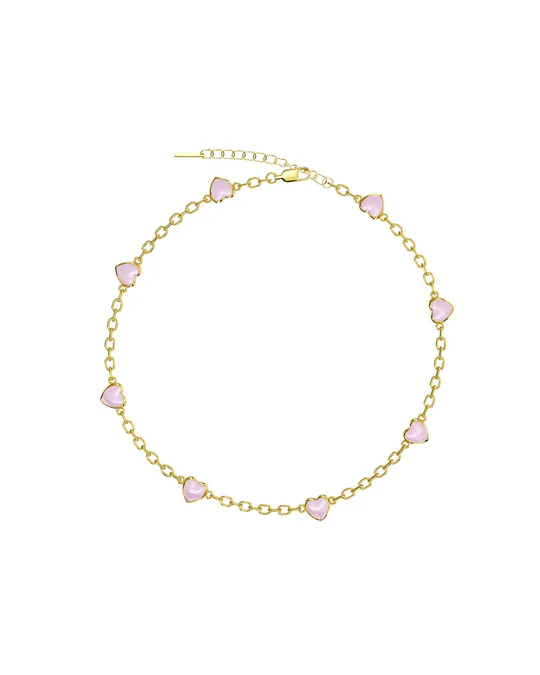 Bracciale Donna Amabile Evermore Dorato con Cuori Smaltati Rosa 