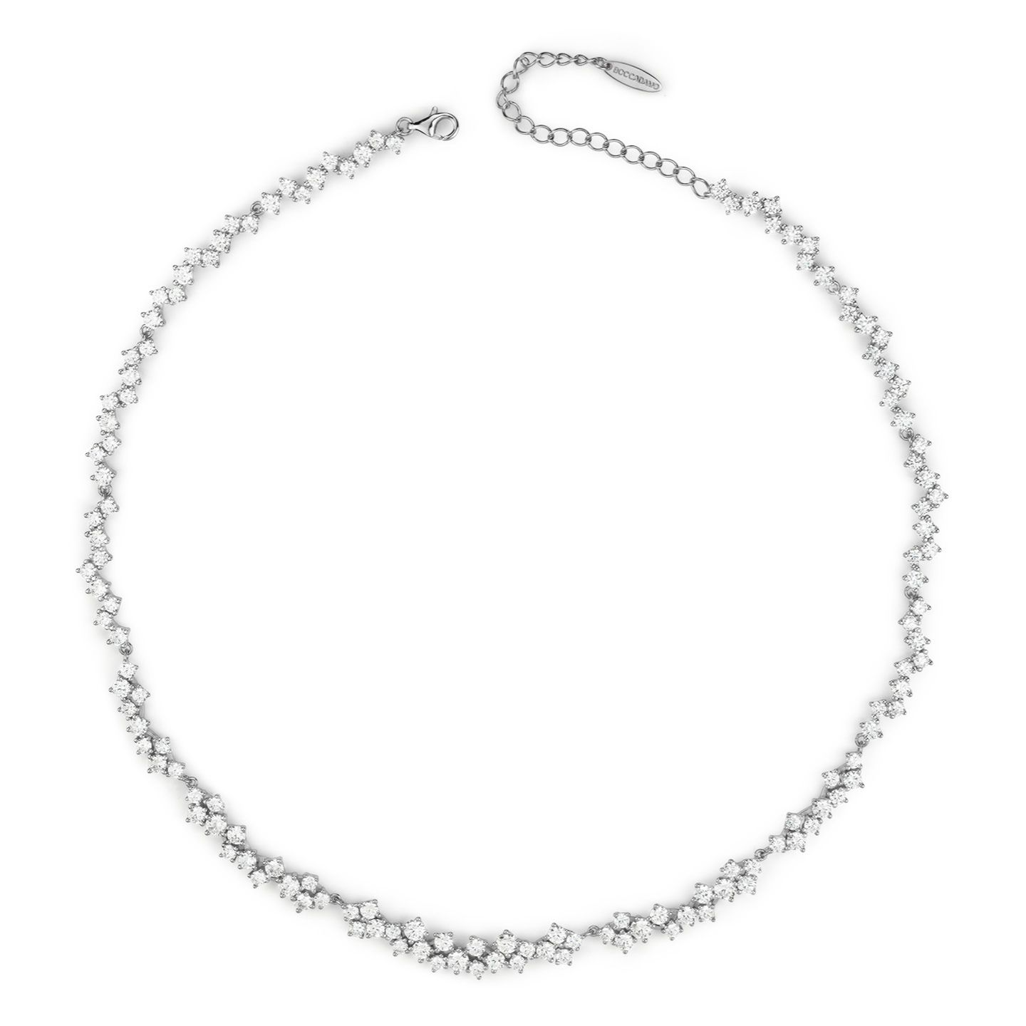 Collana Donna Boccadamo in Argento a Maglie Snodate con Zirconi 