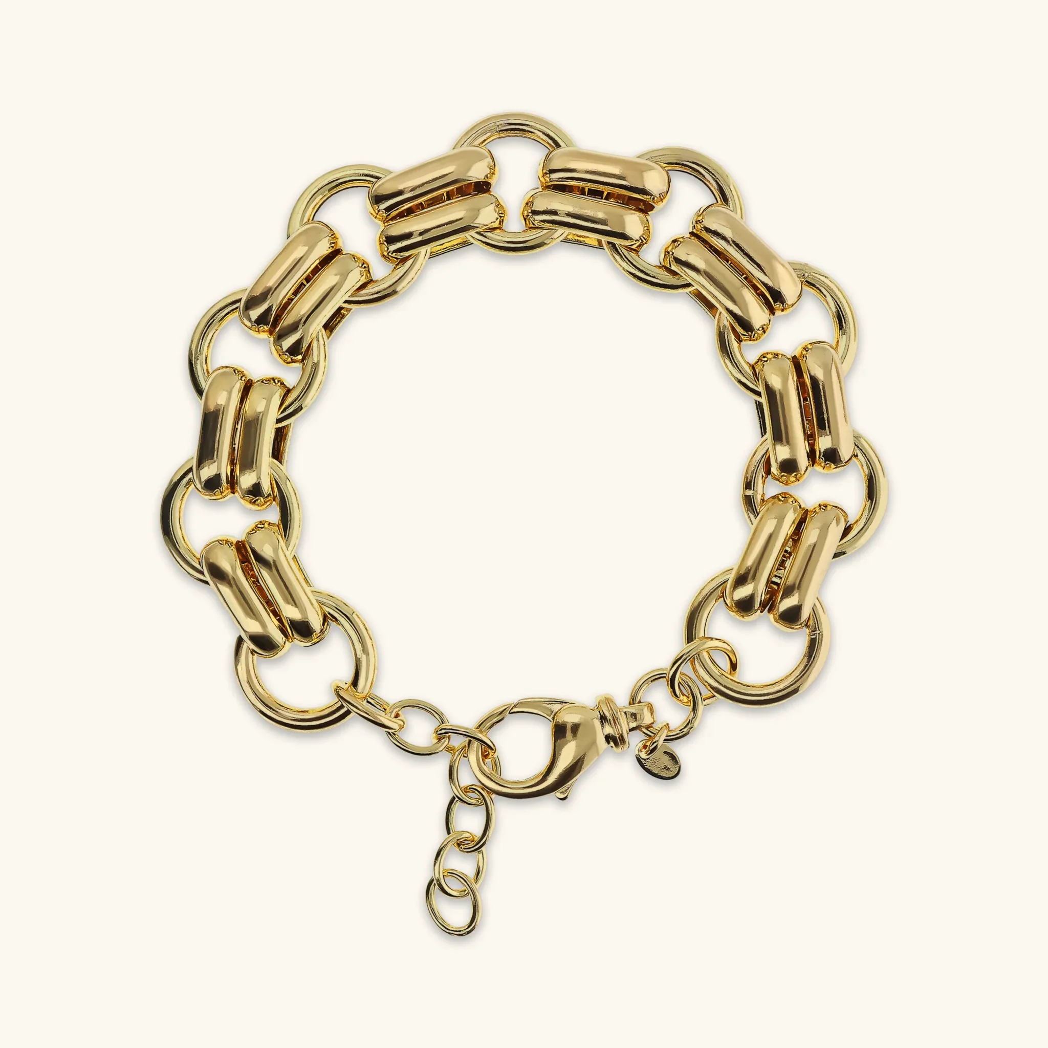 Bracciale Donna Etrusca con Maglie Ovali e Anelli