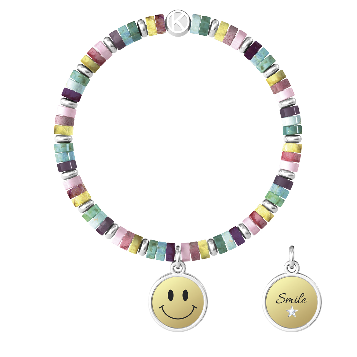 Bracciale Donna Kidult Symbols Pietre Multicolor E Smile