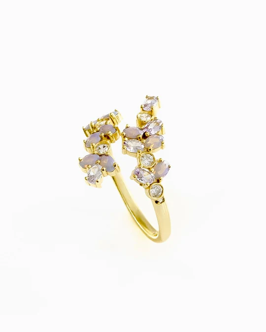 Anello Donna Amabile Lavanda Contrariè Dorato con Rami di Lavanda 