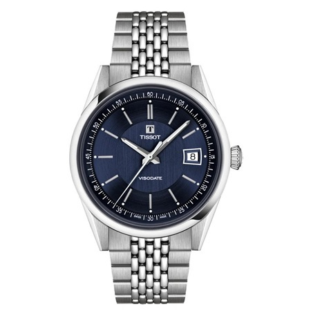 Orologio Uomo Tissot Visodate Automatico con Quadrante Blu 39 mm 