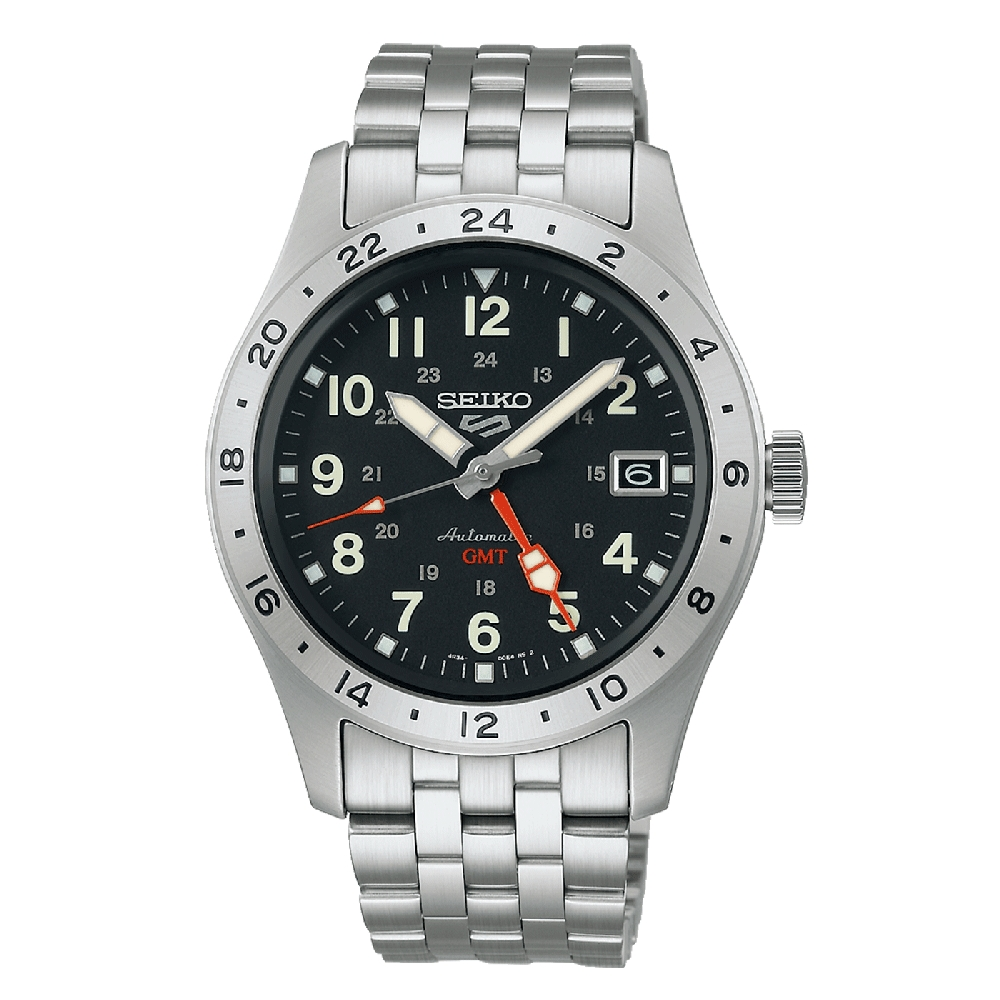 Orologio Uomo Seiko 5 Sport Gmt Automatico con Quadrante Nero 39 mm