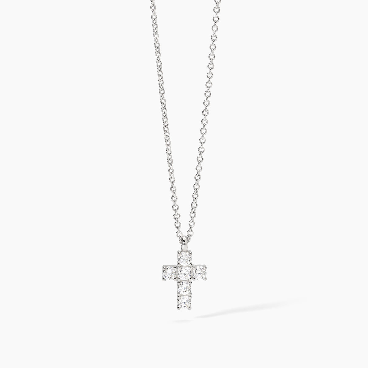 Girocollo Mabina in Argento con Ciondolo Croce E Zirconi