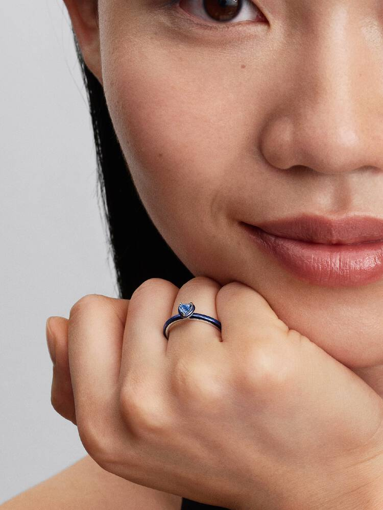 Anello Blu Chakra Heart Pandora ME Misura 44