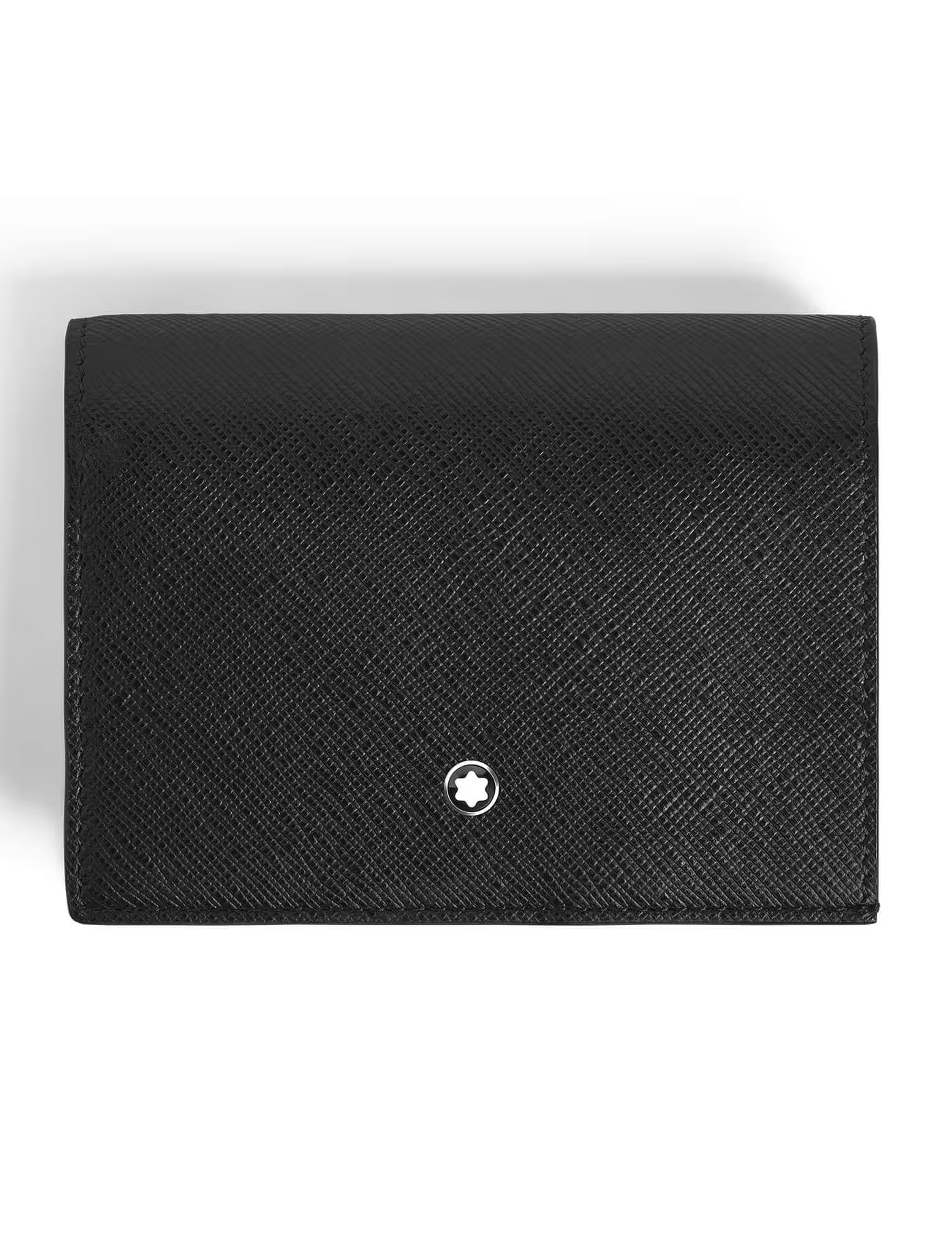Portafoglio Compatto Montblanc 8 Tasche con Cerniera in Pelle Nera Sartorial