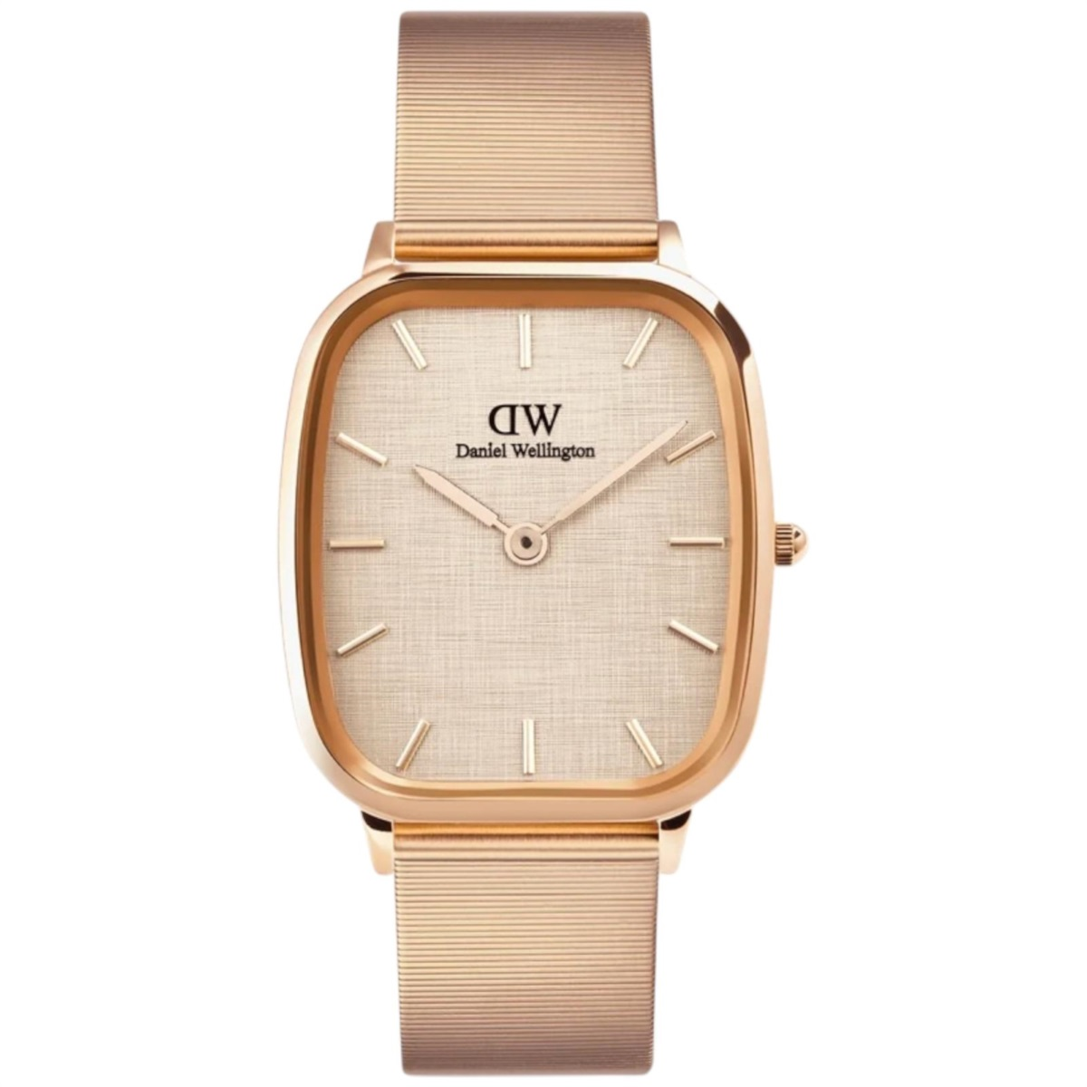 Orologio Uomo Daniel Wellington Marlon Wire Linen Rose Gold al Quarzo con Quadrante Beige 36 mm