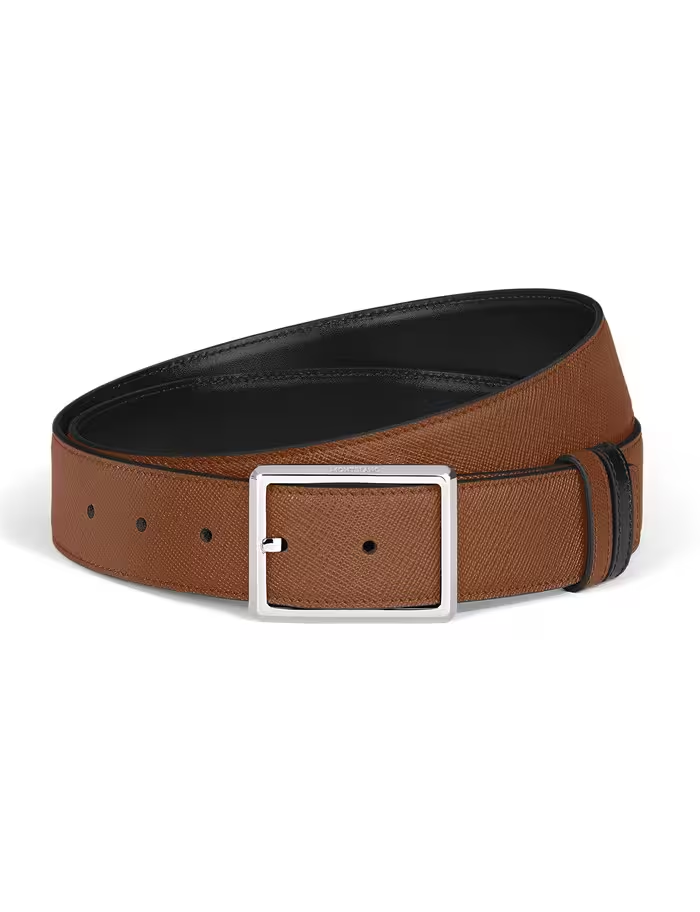Cintura Reversibile Montblanc 35 mm in Pelle Sartorial con Fibbia Rettangolare