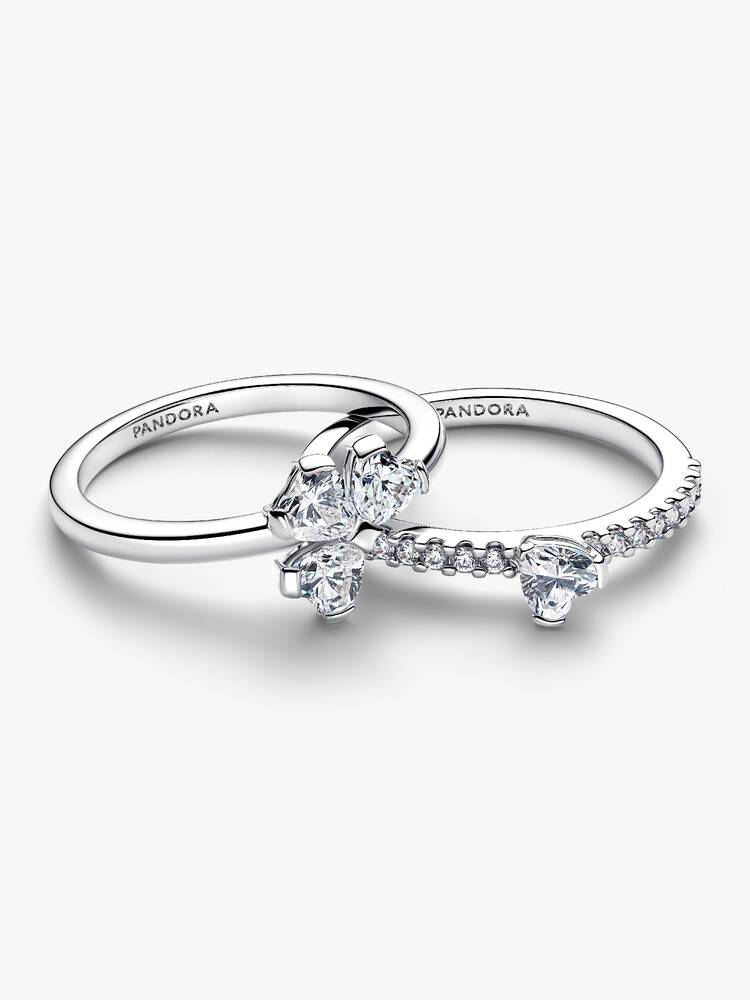 Anello Pandora Quadrifoglio Luminoso Divisibile in Argento Sterling 925 Misura 50