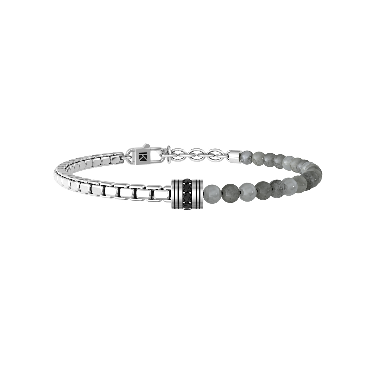 9453_59717_732251 Bracciale Uomo Kidult con Catena e Agata Grigia
