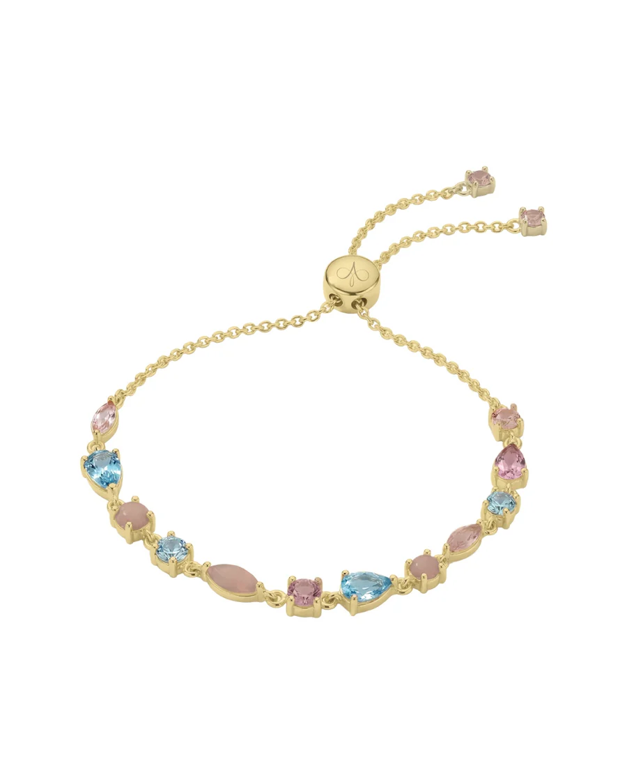 Bracciale Dorato Donna Amabile Pink Lagoon con Zirconi Multicolor 