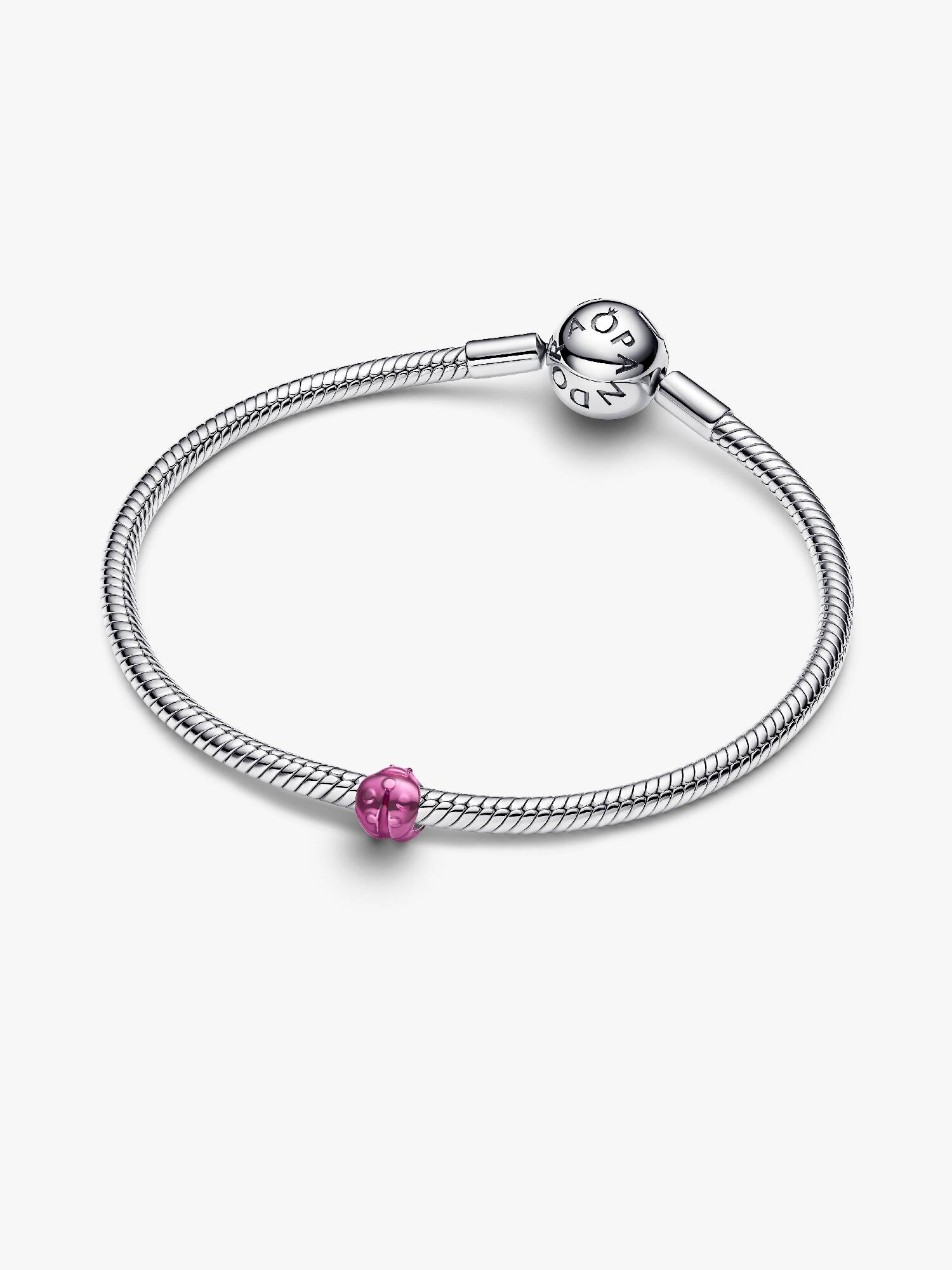 Mini Charm Pandora Coccinella Effetto Metallico Rosa in Argento Sterling 925