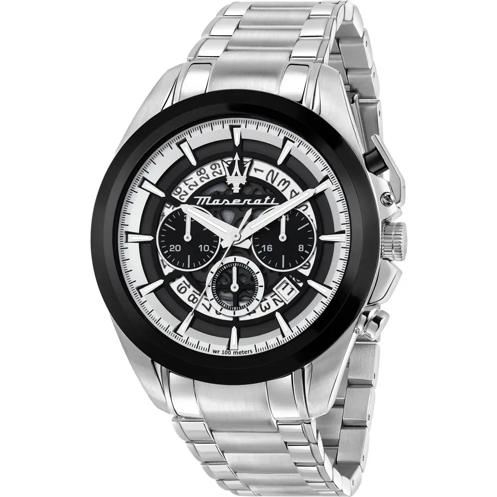 19887_103401_30189528542.bmp Orologio Uomo Maserati Traguardo al Quarzo con Quadrante Nero/Silver 45 mm