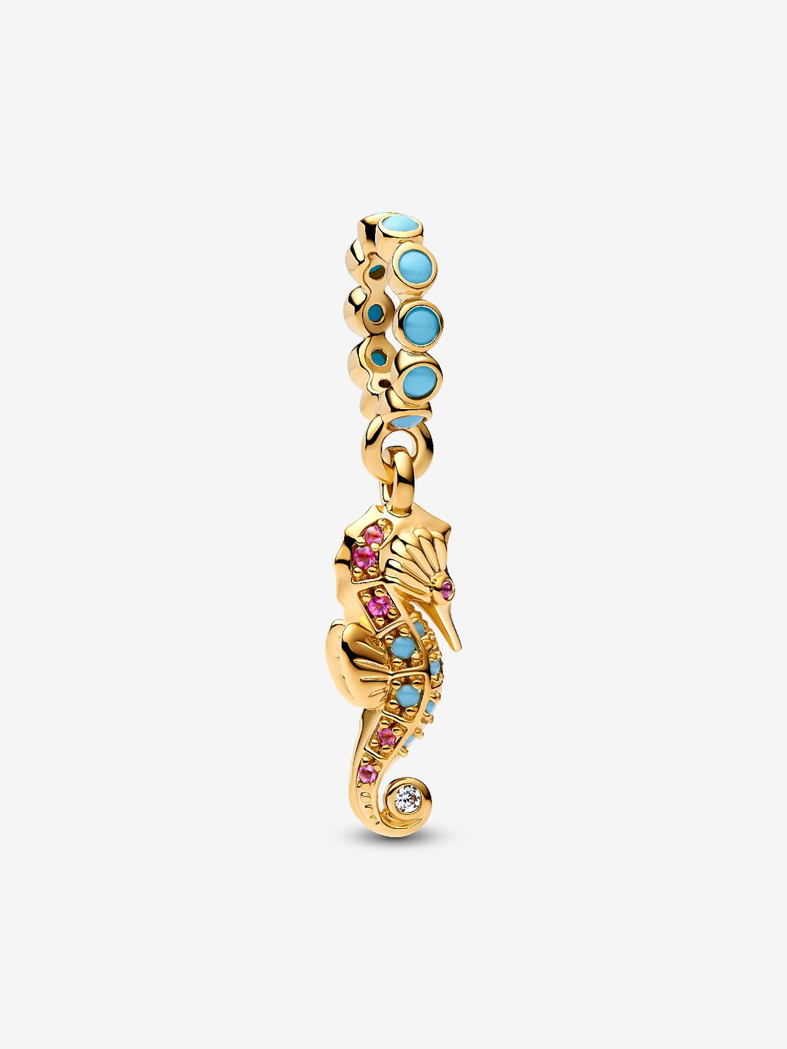 Charm Pandora Pendente Cavalluccio Marino Placcatura in Oro 14k