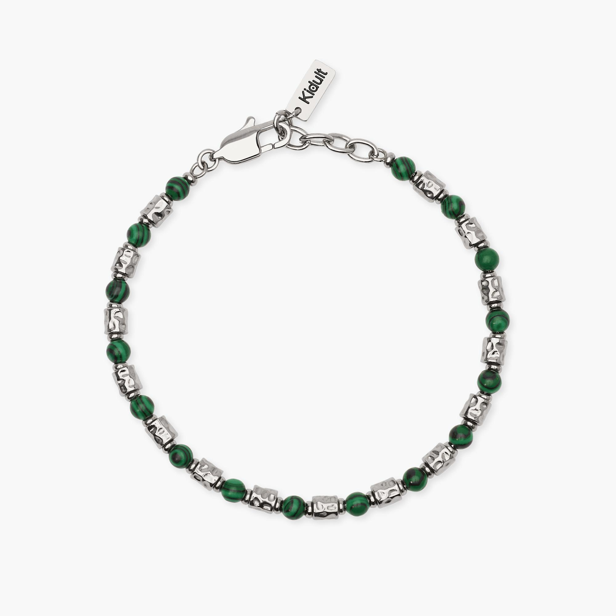 Bracciale Uomo Kidult in Acciaio e Malachite Sintetica