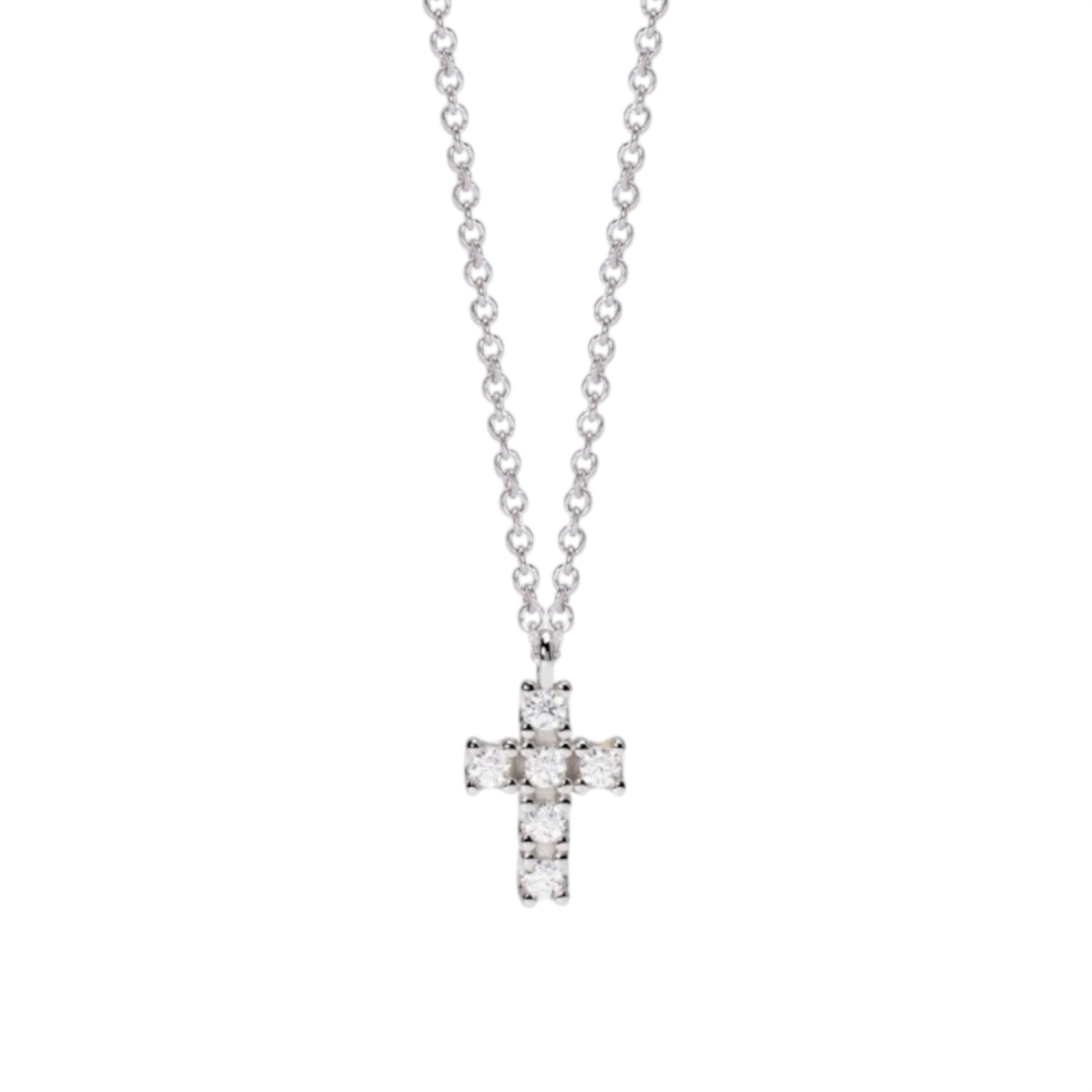 Collana Donna Mabina My Diamond con Croce in Argento e Diamanti Lab-Grown 