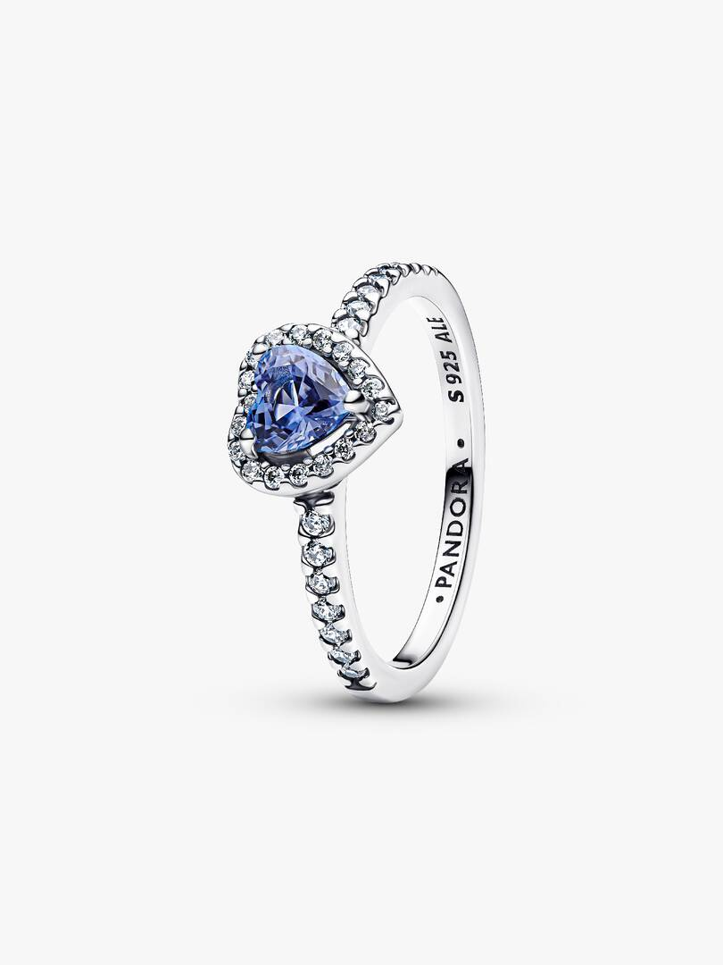 Anello Pandora Cuore in Rilievo Blu