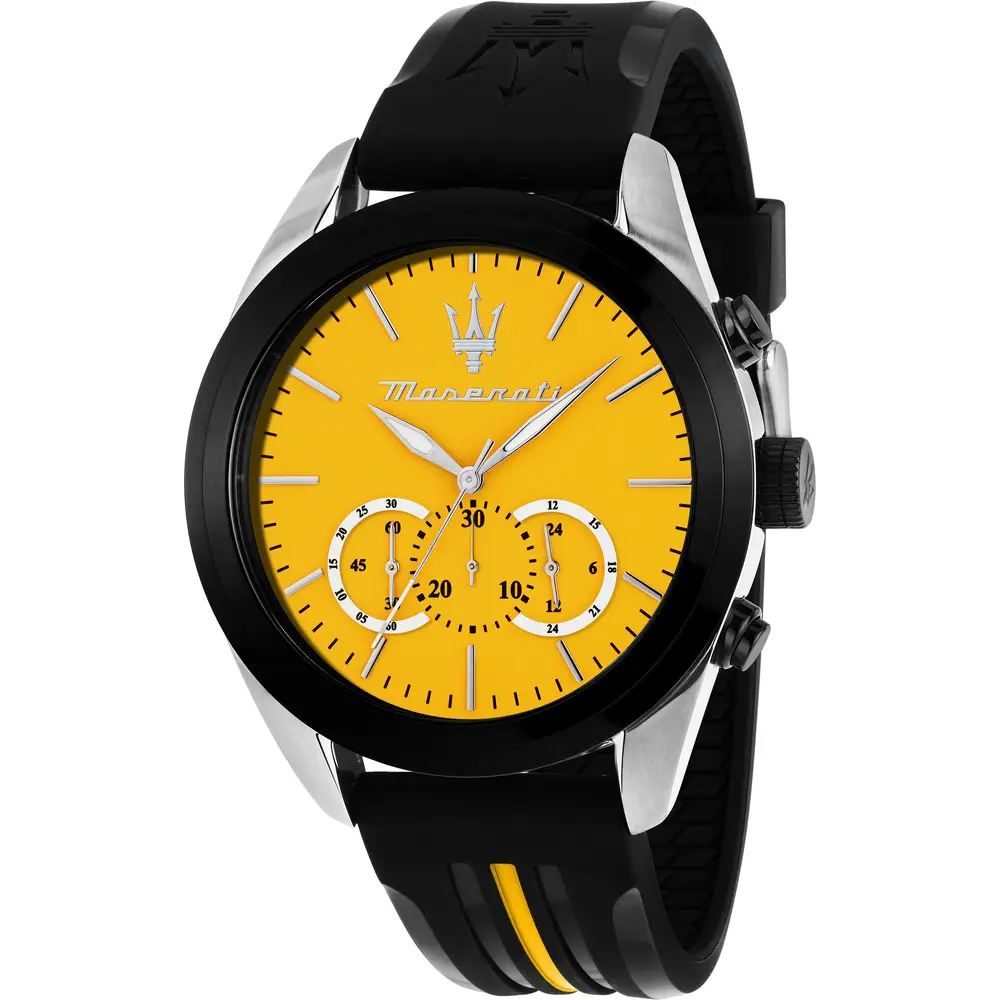 Orologio Uomo Maserati Traguardo al Quarzo con Quadrante Giallo 45 mm