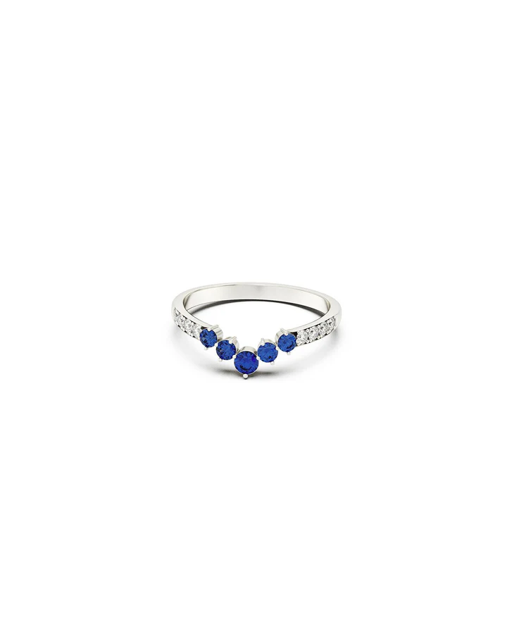 Anello Donna Amabile Chevron Midnight con Pietre Blu 