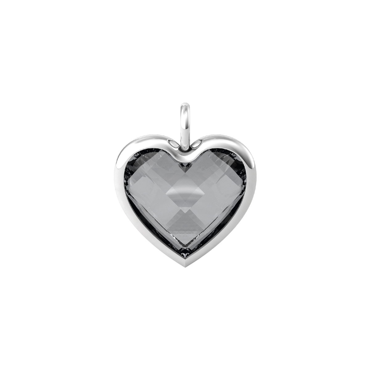 Kidult - Ciondolo grande a cuore in glass grigio - 741091