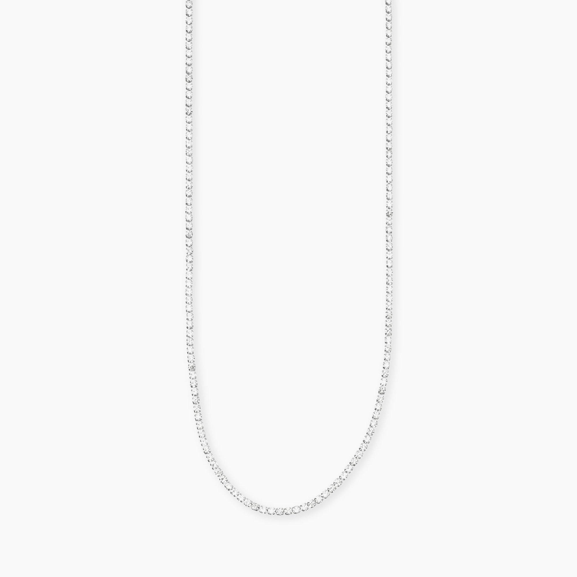 Collana Uomo Kidult con Tennis Cristalli Bianchi