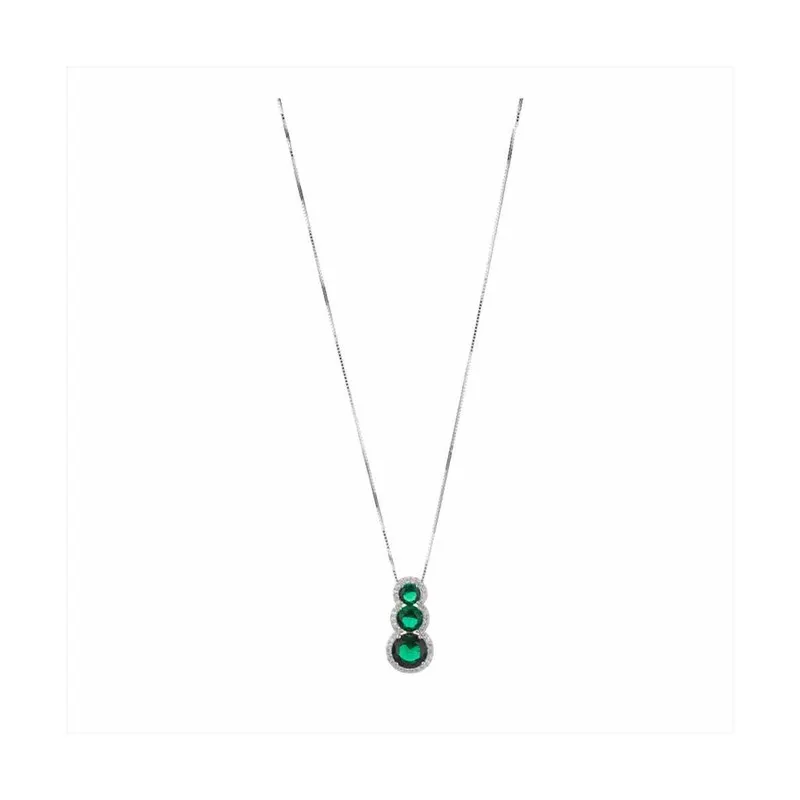 Collana Donna Sovrani in Argento con Zirconi e Smeraldo Sintetico 
