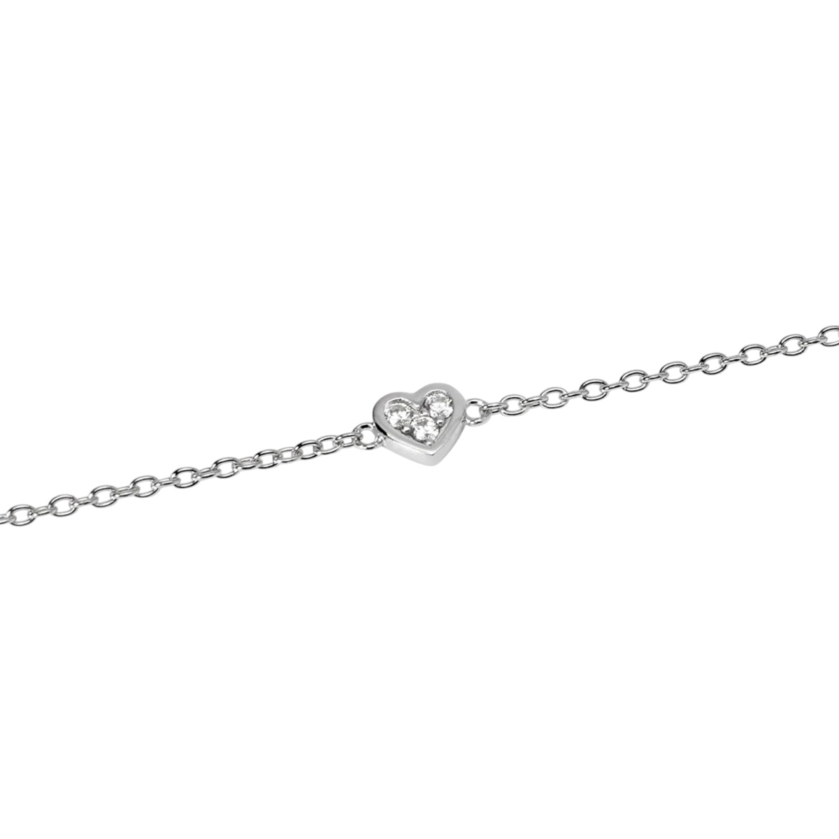 Bracciale Donna Mabina My Diamond con Cuore in Argento e Diamanti Lab-Grow
