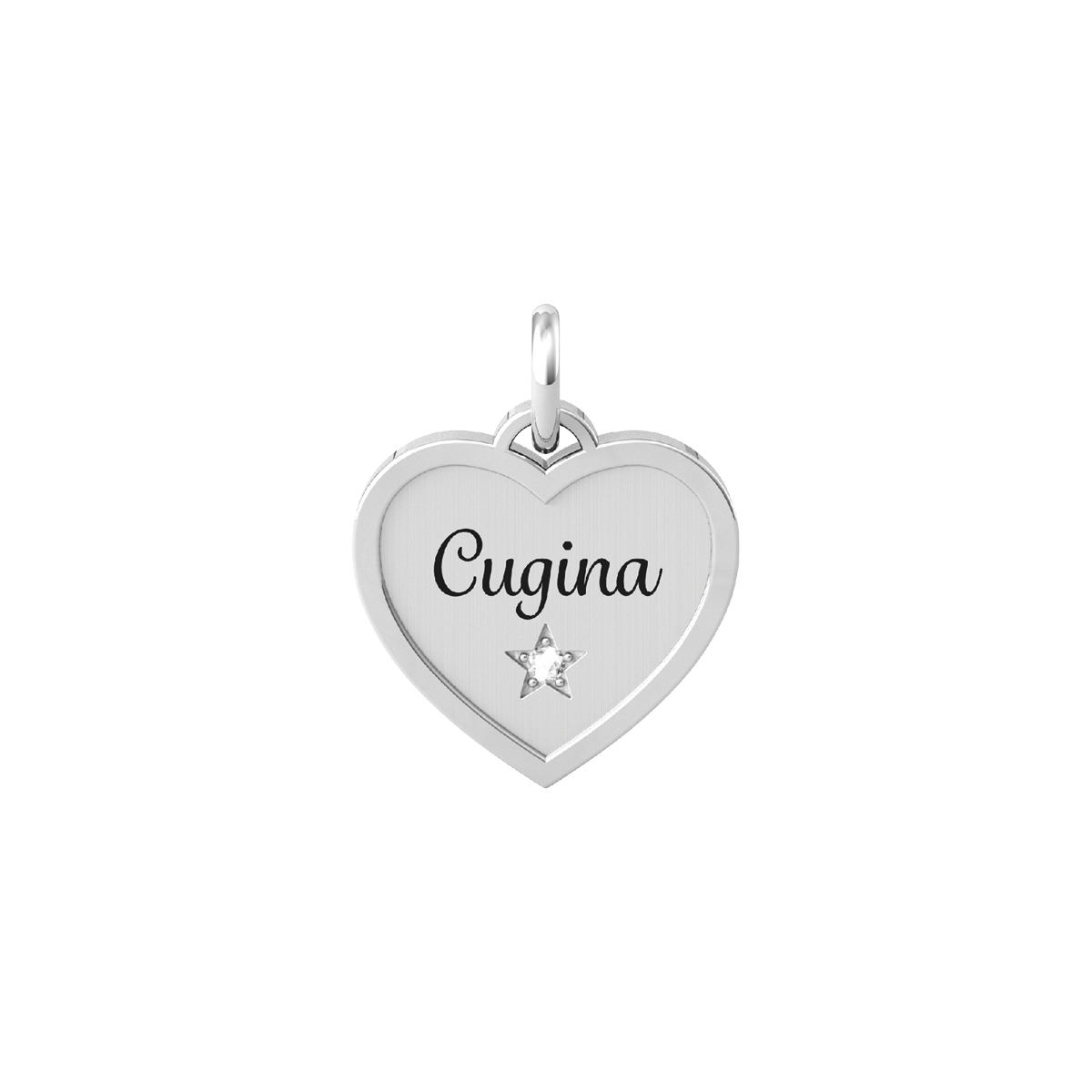 Ciondolo Donna Kidult Family Cuore Cugina e Cristallo