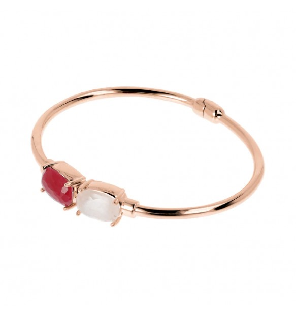Bracciale Donna Rigido Bronzallure con Pietra Naturale Ovale