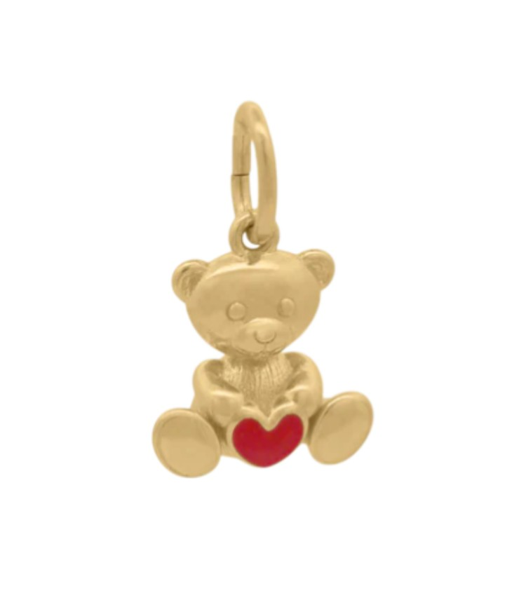 Charm Donna Rue Des Mille Orso Berto con Cuore Rosso 