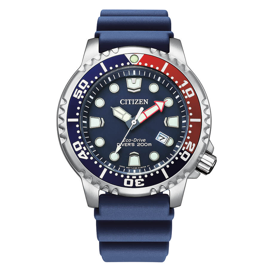 Orologio Uomo Citizen Diver's Eco Drive 200 mt con Quadrante Blu 44 mm 