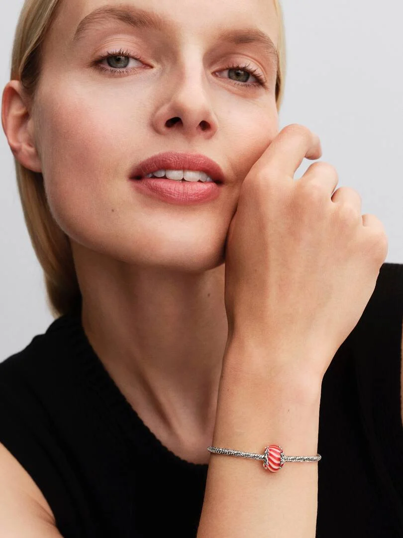 Charm Pandora Vetro di Murano Caramella di Natale