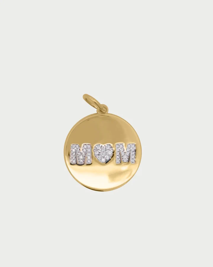 Charm Rue Des Mille Medaglia Mamma con Scritta in Zirconi 