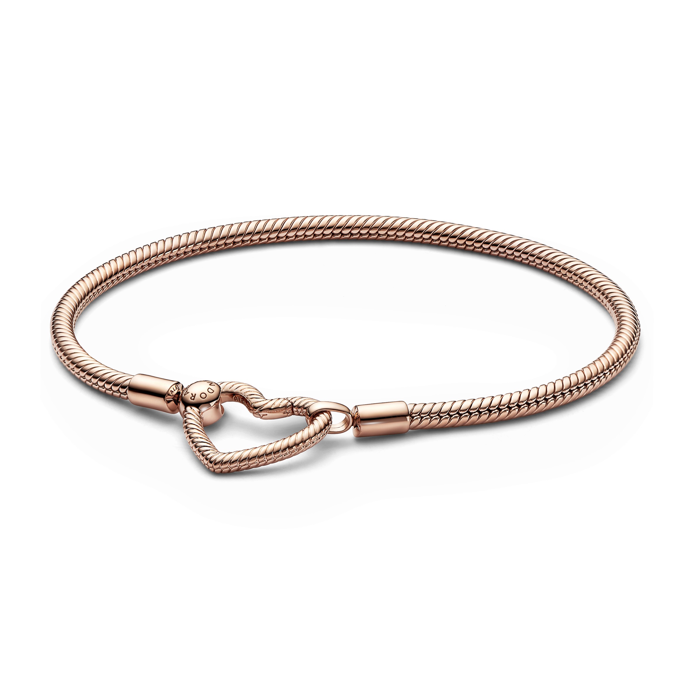 Bracciale Pandora con Chiusura a Cuore Componibile Placcatura Oro Rosa