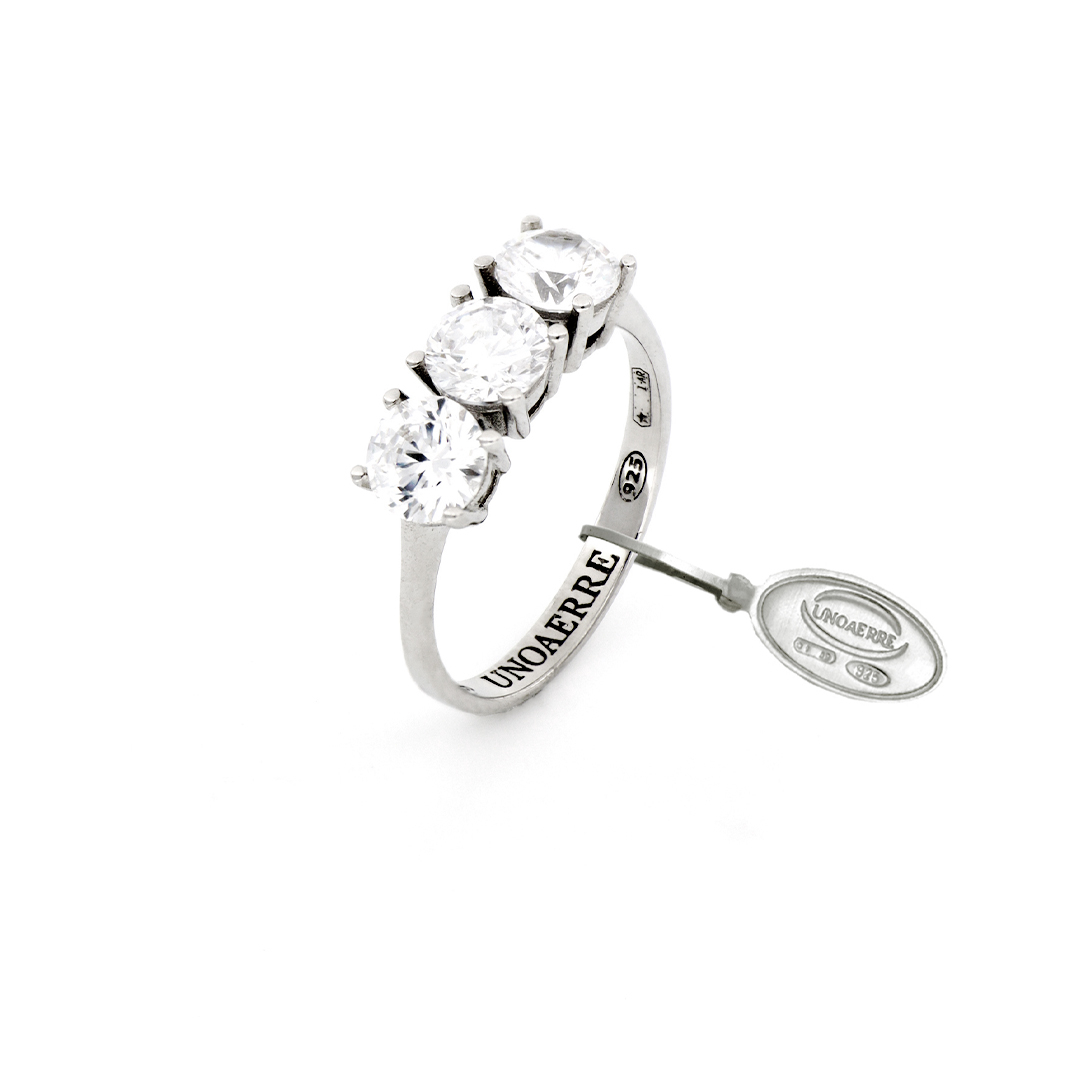 Anello Donna Unoaerre Trilogy in Argento Bianco