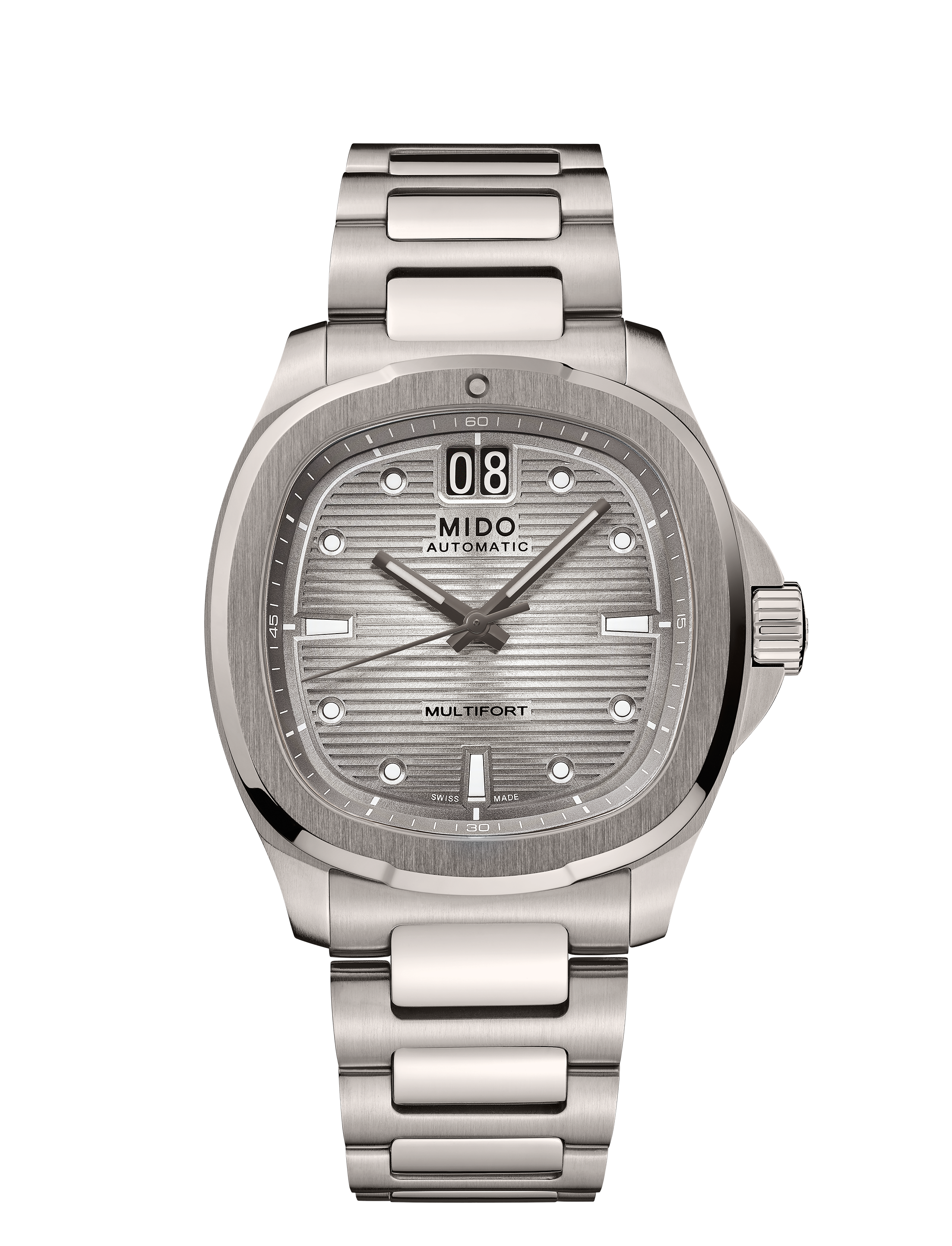 Orologio Uomo Mido Multifort TV Big Date Automatico con Quadrante Silver 39 mm 