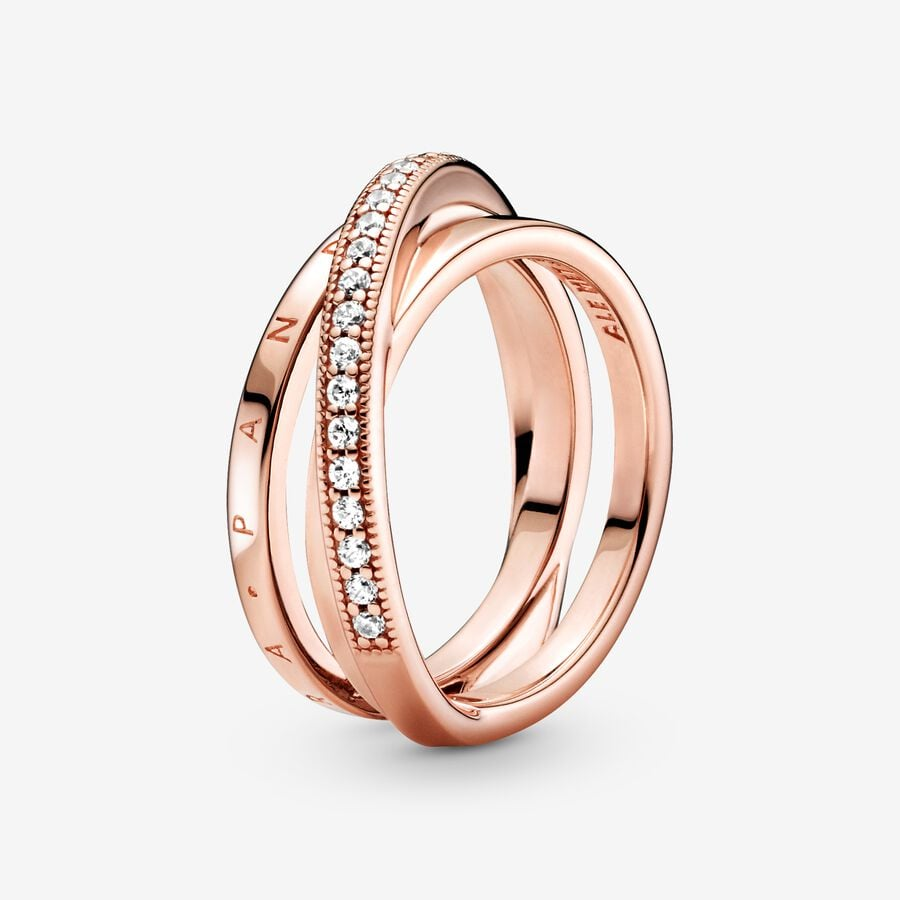 Anello Pandora Linee Intrecciate  Misura 58