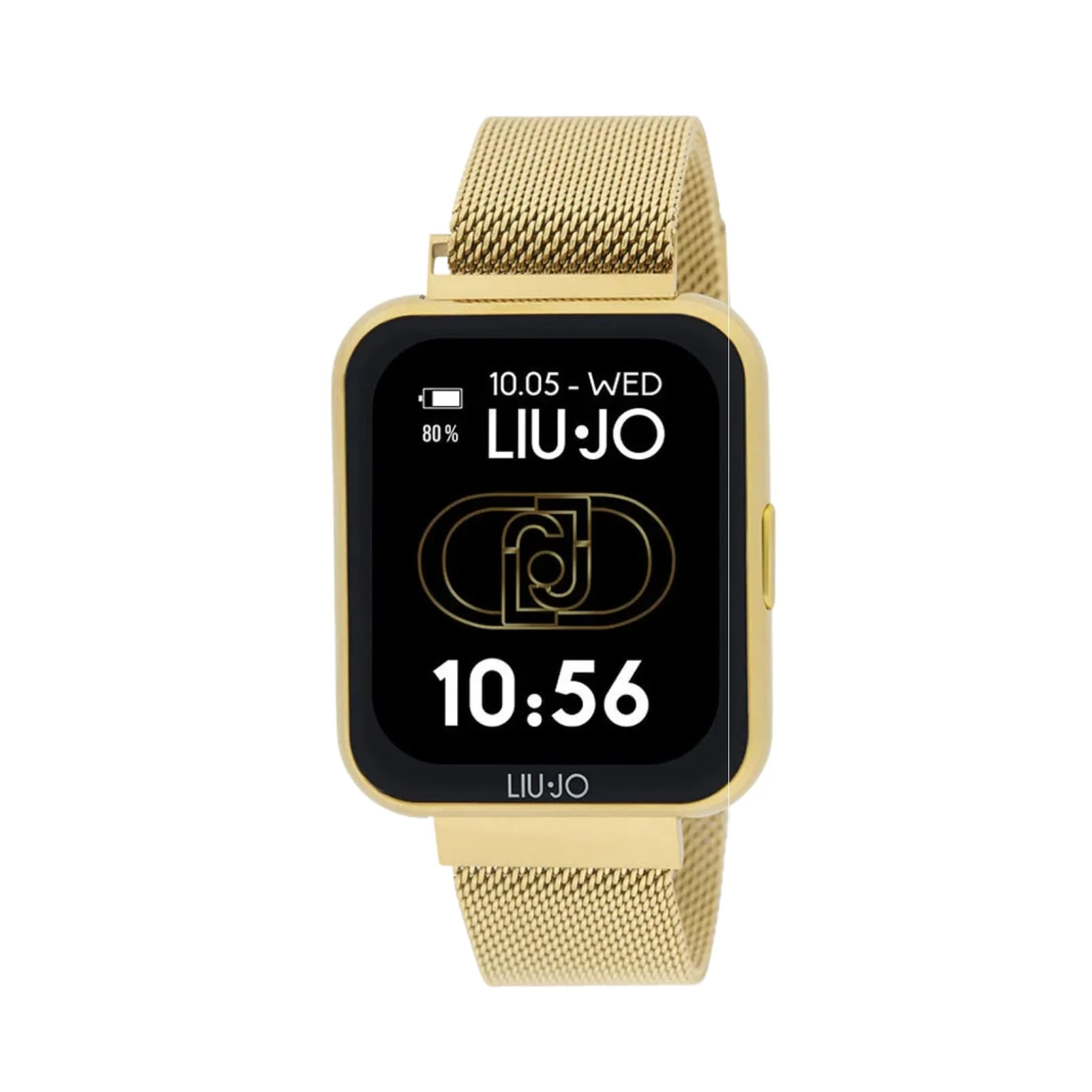 Orologio Unisex LiuJo Voice Slim 2.0 Smartwatch con Quadrante Nero 42 mm Maglia Mesh Oro